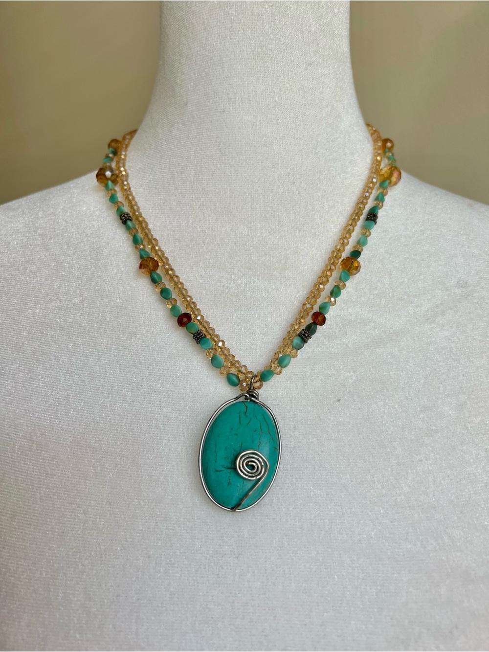 Boho Mermaid Whimsy Beaded Necklace Costume Jewelry